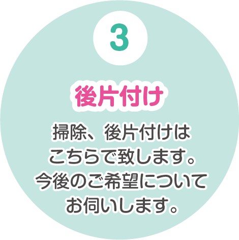 訪問カットの流れ3　後片付け